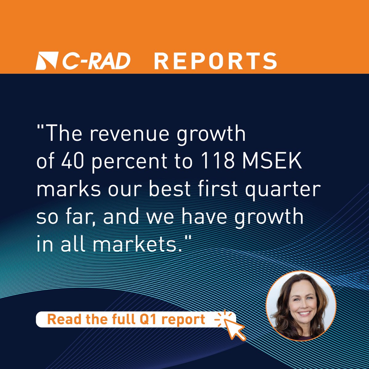 We are proud to share with you our Q1 and financial report, that shows how the focus on profitable growth has led to an EBIT of 14.2 MSEK and the best-ever revenue for a first quarter. 

Read more: c-rad.com/investors/fina…
#SGRT #DIBH #followtheorange #futureproof #futureproofRT