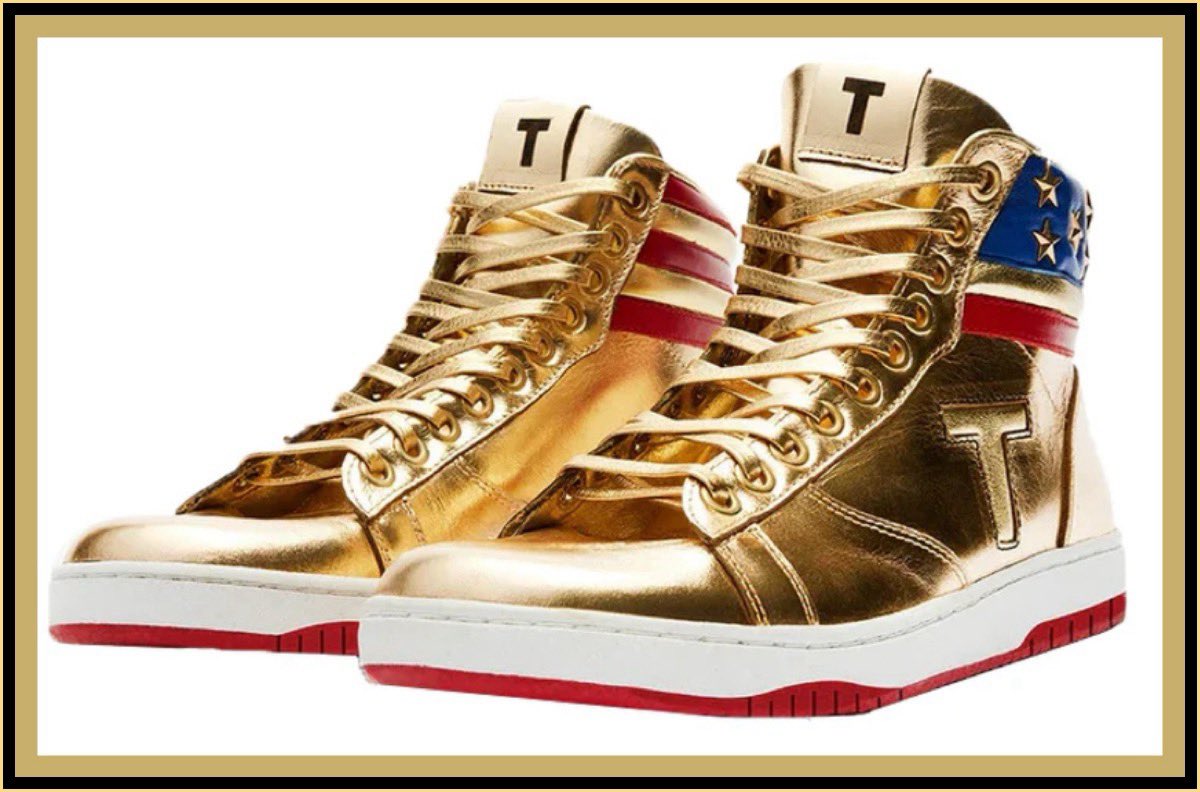 Never Surrender Gold Sneakers! 🇺🇸🇺🇸America First🇺🇸🇺🇸 Shop Here: patriotsprestige.com/products/maga-… Get your Never Surrender Gold Sneaker replica, hats, tshirts, gadgets and other America First apparel. 🇺🇸🇺🇸🇺🇸🇺🇸🇺🇸🇺🇸🇺🇸🇺🇸🇺🇸🇺🇸🇺🇸