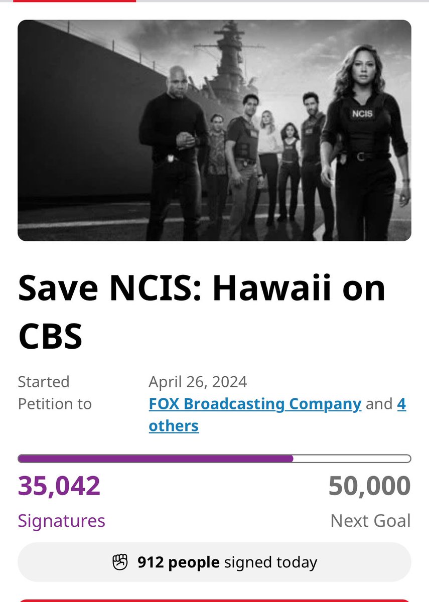35K!!!! Way to go A-Team! Keep sharing and keep signing! #SaveNCISHawaii #ThisIsHowItFeels