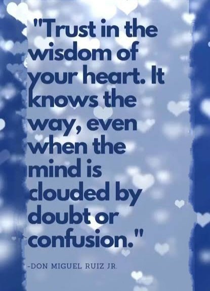 Always follow What Your Heart and intuition tells You. Your Brain thinks, But Your Heart Knows...!!! #followyourheart #innervoice #quote #JoyTrain #meditation #intuition #DonMiguelRuiz #TuesdayThoughts