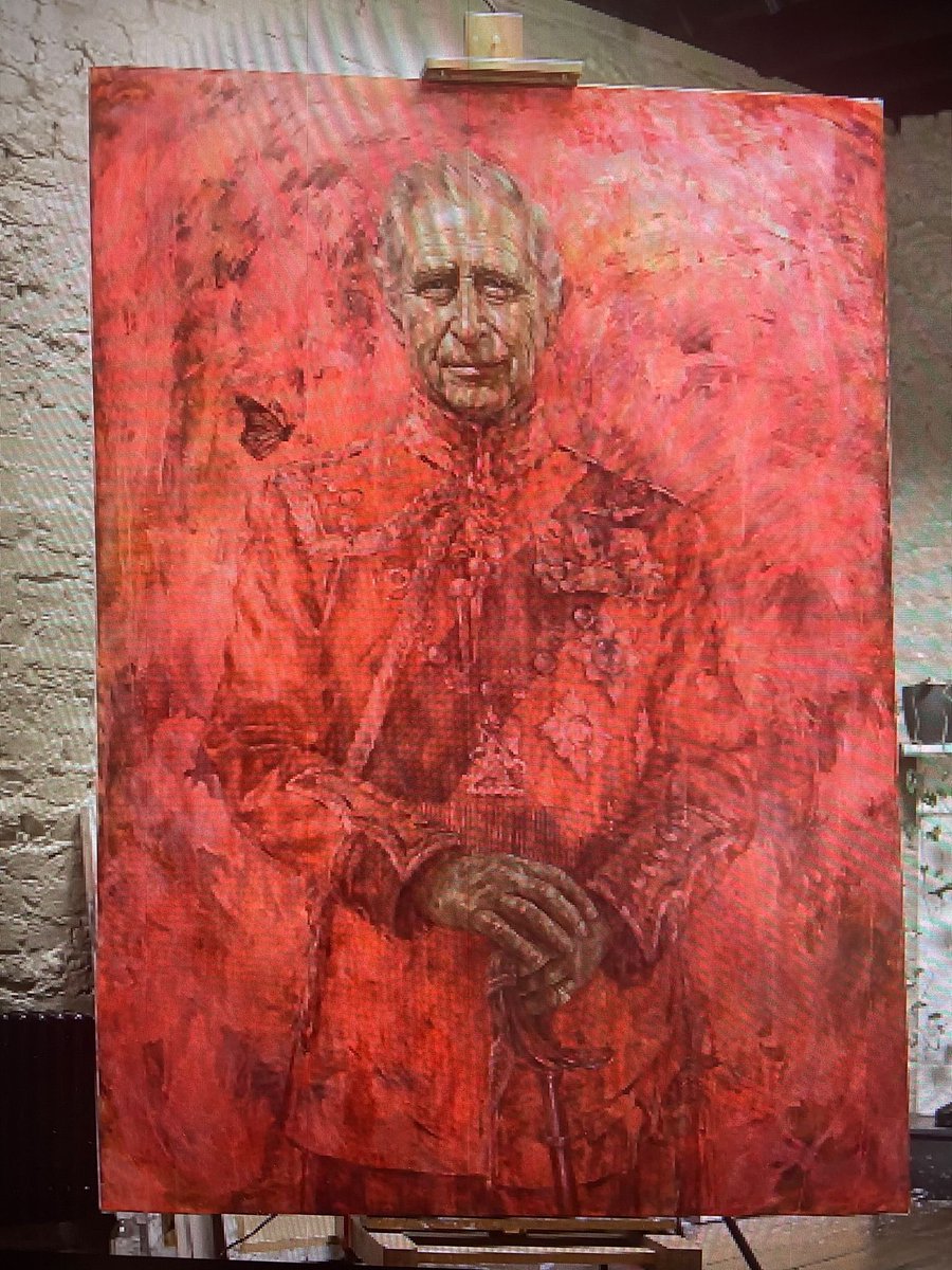 Any thoughts on this new portrait of King Charles III ? It’s just been unveiled in front of the King and Queen at Buckingham Palace by the artist @jonathanyeo It’s the first completed completed official portrait of the Monarch since the Coronation 🖼️