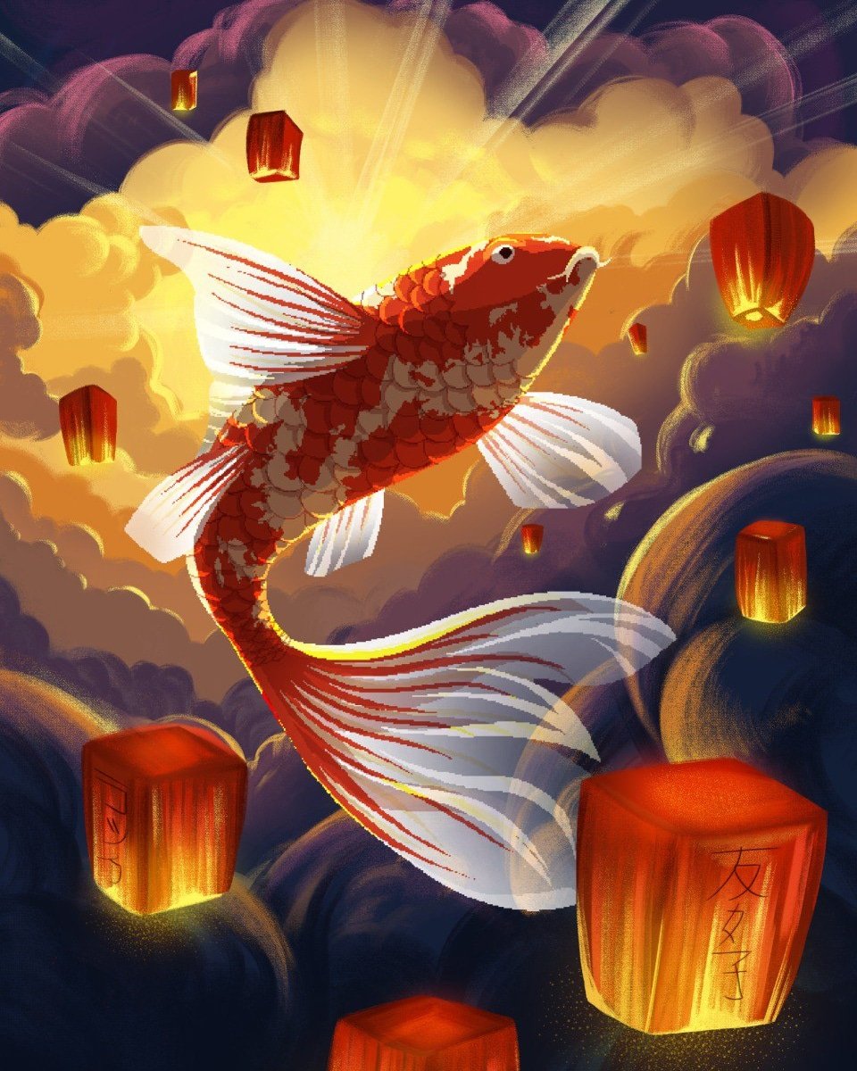 Happy #TEZOSTUESDAY ✨

Only 4 editions left!! 
"Koi"
3.90 $xtz

objkt.com/tokens/KT1HN8M…