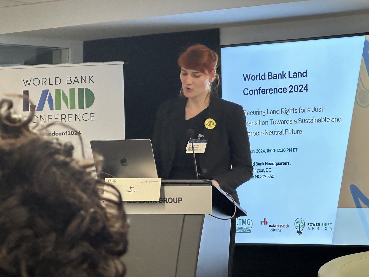 Maria Wichmann @BMZ_Bund with a key note „Securing Land Rights for a Just Transition Towards a Sustainable and Carbon-Neutral Future“ at the @WorldBank #LandConf2024 @TMG_think @jes_tmg @PowerShftAfrica