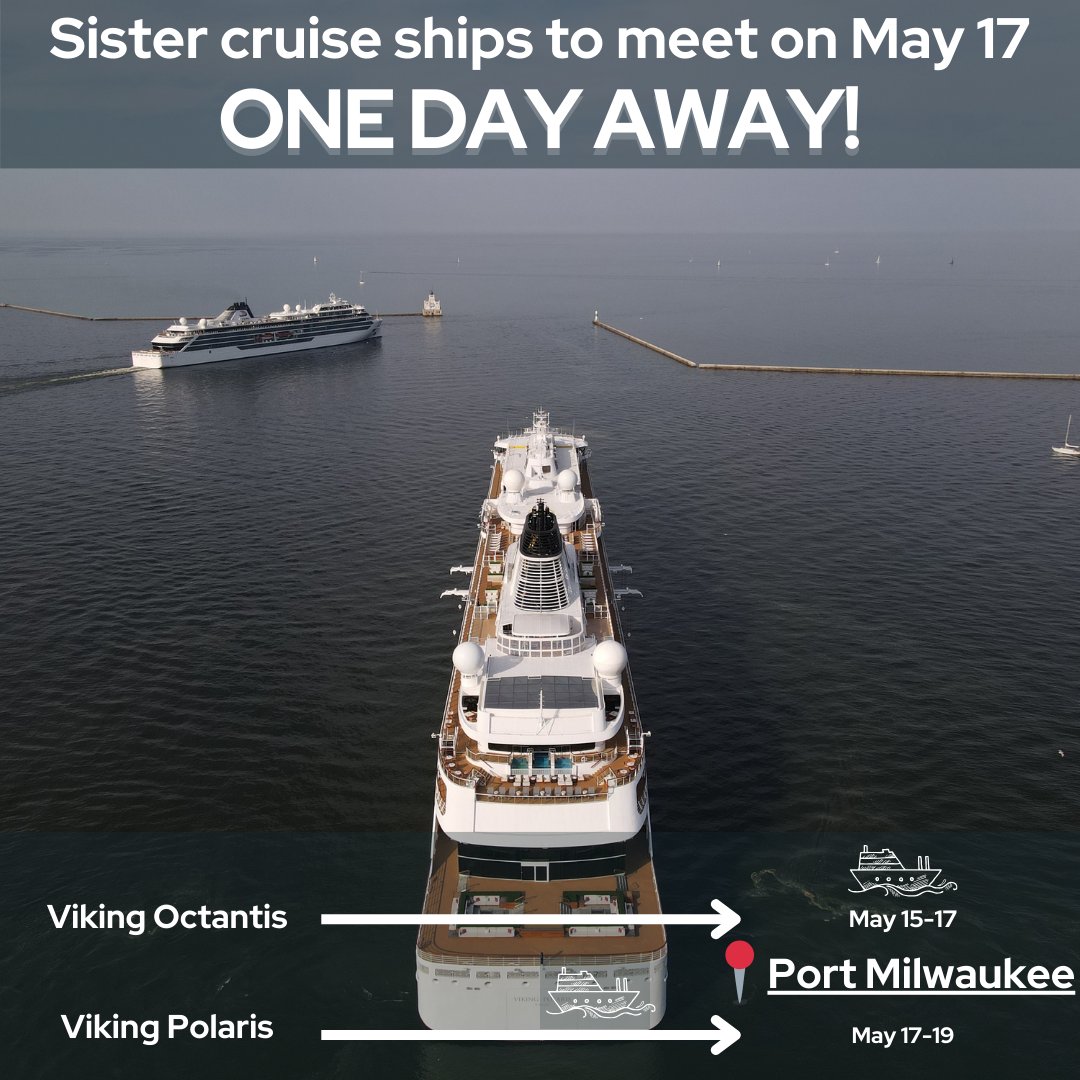 The Viking Octantis is here and in ONE day she will meet her sister Polaris! 🛳️ The Viking Polaris is expected to arrive in Milwaukee's outer harbor around noon Friday. ⚓ Latest updates➡️ tinyurl.com/ywzpv7tt