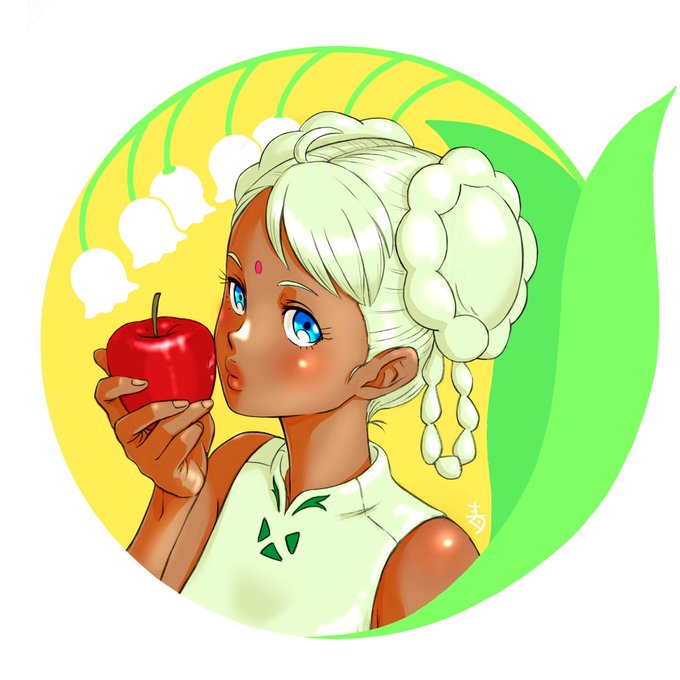 「blue eyes holding fruit」 illustration images(Latest)