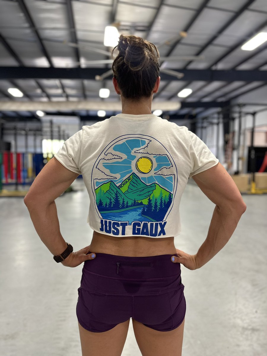 How do you Just Gaux? Meaning behind my @RogueFitness Just Gaux shirt… I love the outdoors & I feel we are connected to nature. I grew up in Montana & the mountains are home. The 3 mountains peaks represent my sisters & myself. The river & trees embody the ability to be