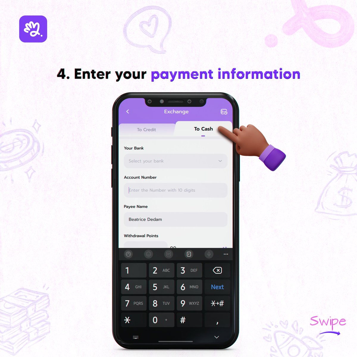 Poppinverse's tweet photo. Win real COINS on Poppin and cash-out straight into your bank account.

Follow these simple steps to withdraw in just a sec!

#MoneyTalks #gaming #mobilegaming #Students https://t.co/Byuh4lOkT7