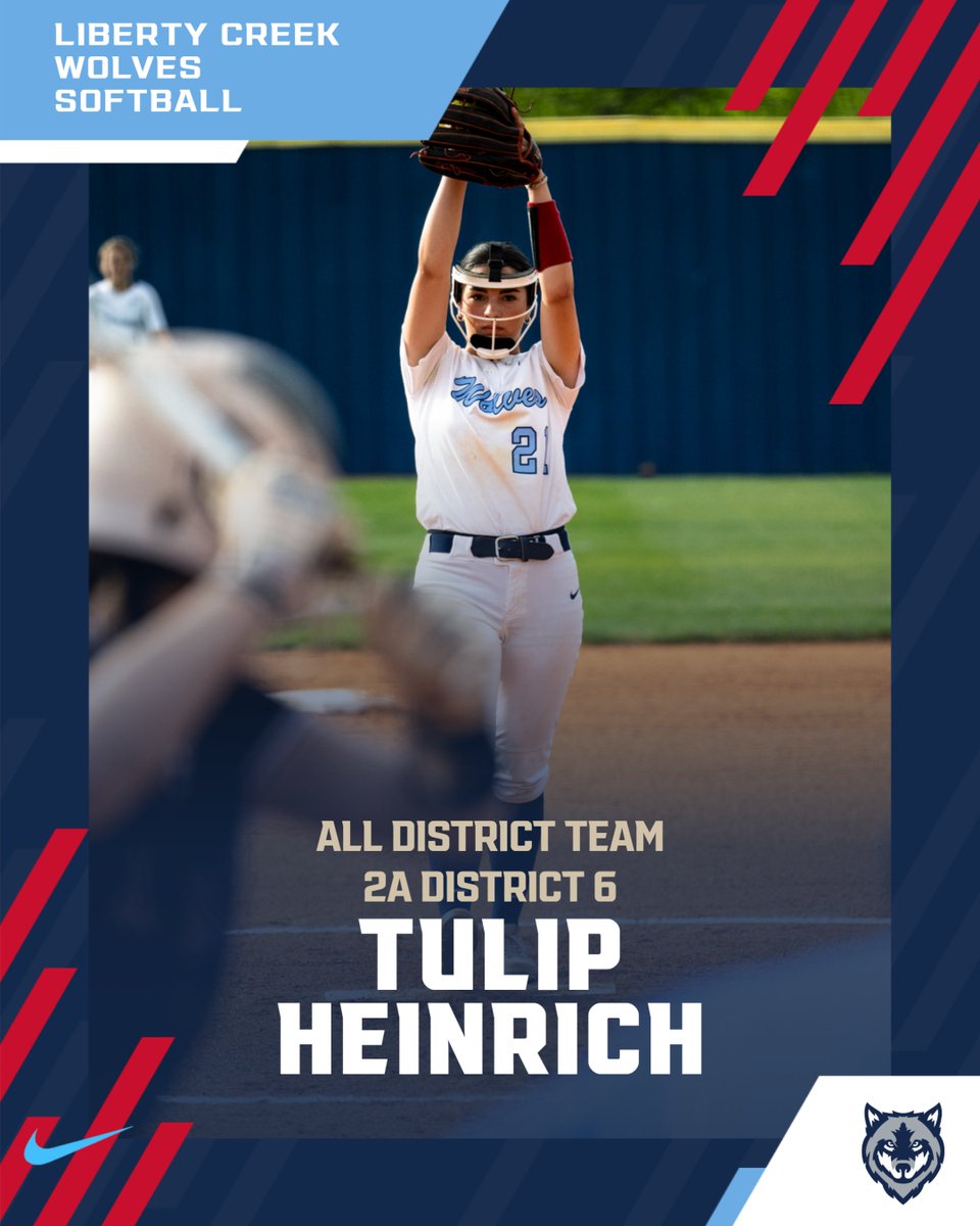 Congrats to Tulip Heinrich for being named to the All District Team!