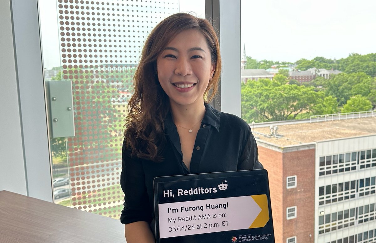 Furong Huang (@furongh) will be answering questions about AI and ML today from 2-4 p.m. ET @reddit_AMA. Huang's research focuses on trustworthy machine learning, AI for sequential decision-making, and generative AI. Submit your questions here: redd.it/1crpcaj