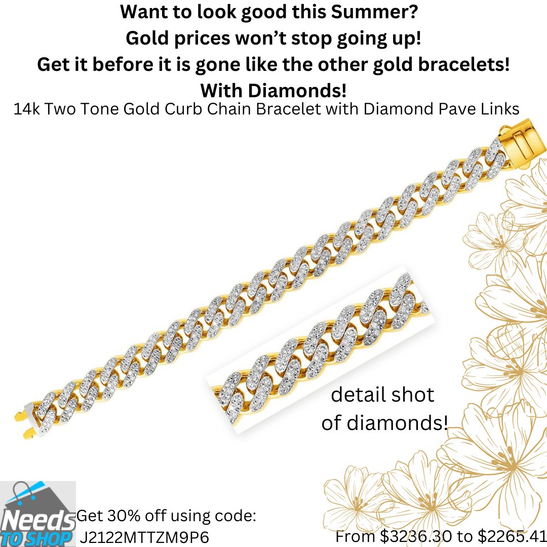 Want to look good this Summer? needstoshop.com/14k-two-tone-g… Get 30% off till May 31 using code: J2122MTTZM9P6 #gold #14k #diamond #yellowgold #goldjewelry #diamondjewelry #labdiamond #jewelrylover #jewelryaddict #jewelry #ecommerce #jewelryecommerce