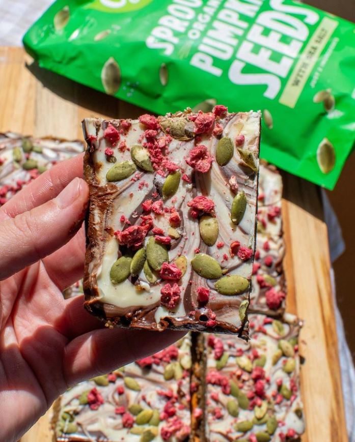 Grab a bag of #sprouted #seeds from our Clean #Food Power market tinyurl.com/2j8mfuv9 & enjoy making a sweet & salty #nobake #treat 💗The full #RecipeOfTheDay for #healthy #Chocolate Swirl Bar #recipe is in our #instagram feed.😋 #dessert #snack #treatyourself #HealthyEating