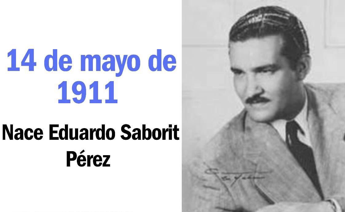 14 5 1911: Nace, en Campechuela, Eduardo Saborit Pérez fue un guitarrista 🎸 y compositor📝 cubano. 
Músico y compositor, dejó en la historia musical🎵 cubana una profunda huella. 
#CubaEsCultura🇨🇺🎶
#MatancerosEnVictoria
