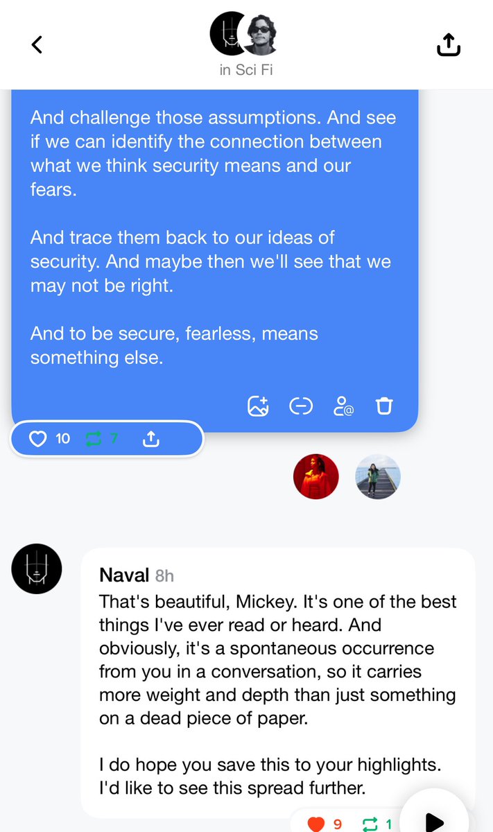 firebirdhq's tweet image. What’s the opposite of fear? 

Is it greed? Security? Something else? 

Exploring this question with @naval and fellow airheads on @getairchat 

Join the chat - air.chat/r/nQ75f58d?ref…
