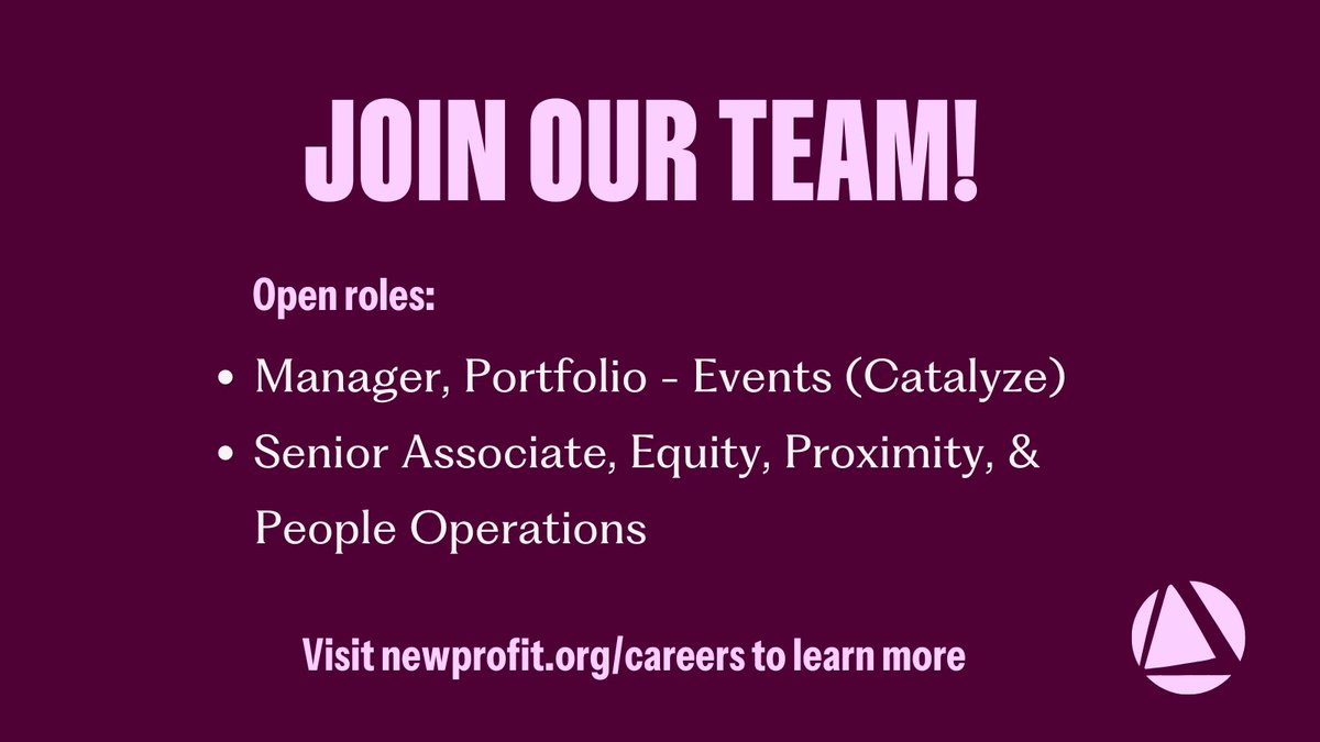 Join our team at New Profit! We're hiring for two roles. Learn more and apply today! ➡️ hubs.li/Q02x5np_0

#NonProfitJobs #NewProfitCareers #Careers #SocialImpactJobs #SocialChange #EquityJobs