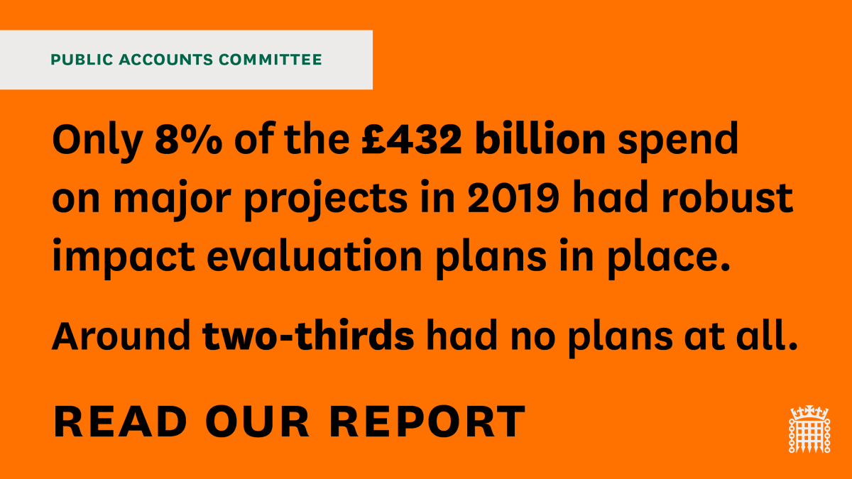 📗 New report: Delivering value from government investment in major projects We believe government departments are failing to devote the time and effort needed to ensure they maximise the value that comes from projects Read more👇 publications.parliament.uk/pa/cm5804/cmse…