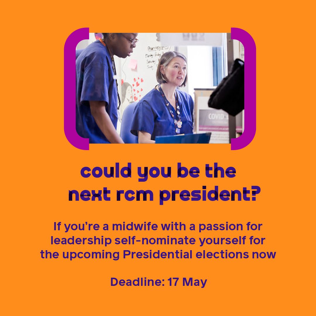 There's still time to nominate yourself as the next RCM president! The deadline is 17 May, so get ready to showcase your leadership skills and passion for advancing midwifery. buff.ly/3W6Y7Fq