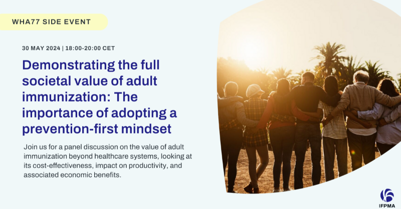 IFPMA's tweet photo. IFPMA will host &amp; support 5 #WHA77 side events on various topics, from vector-borne disease to innovation for #GlobalHealth progress, as well as adult immunization, CVD &amp; obesity, and #AMR.  

Join us: https://t.co/IesWI2jn7o
