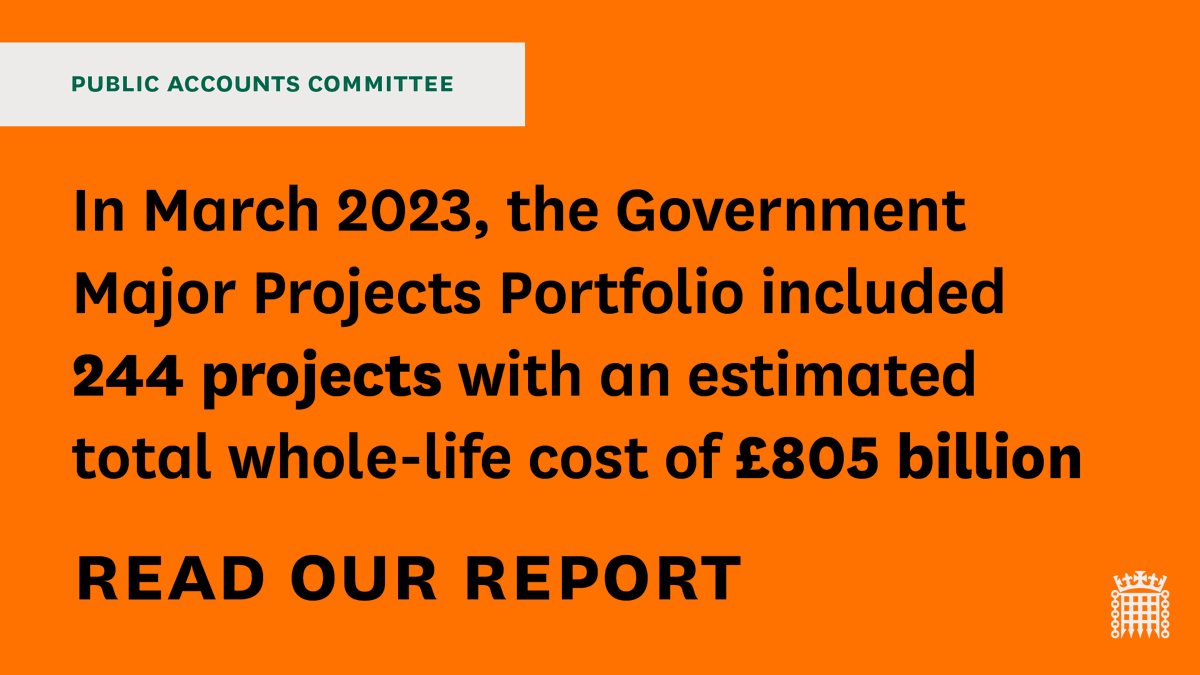 🚨 We've published our report: Delivering value from government investment in major projects 🏗️ We found an unprecedented scale of investment in major projects Read the full report 👇 publications.parliament.uk/pa/cm5804/cmse…