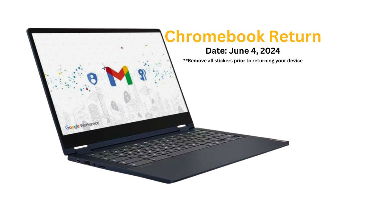 DlsdTech's tweet image. Chromebook return dates are set for High School and Middle School Students! #dlsdtech @deerlakessd