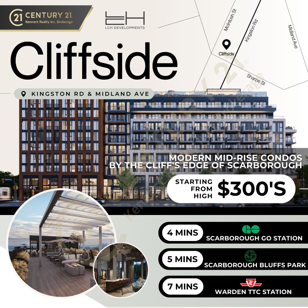 [Cliffside Condos] from $399,990 is now selling!

#cliffsidecondos #lchdevelopments #tvurealestate #thekenyeungteam #preconstruction #Toronto #realestate #realtor #scarborough #scarboroughbluffs #scarboroughgo #uoft #kingstonroad #torontometropolitanuniversity #centennialcollege