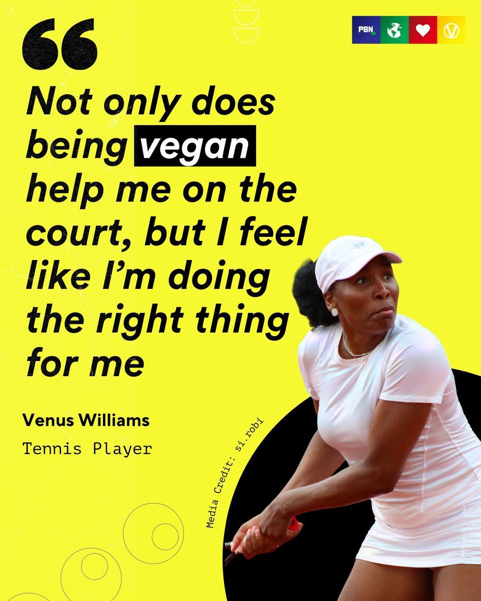 Did you know that tennis legend Venus Williams has been vegan for 10 years? 🎾