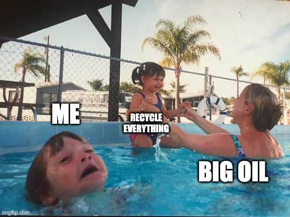 Big Oil's 2050 plastic plan? More holes than a disco colander. Knew recycling was a bandaid since the 70s, but gotta sell blue bins, right? Sign the Global Plastics Treaty petition: bit.ly/3OMNoMj #weeklymeme #plastics #planetvsplastics #BigOilFail #BeyondRecycling