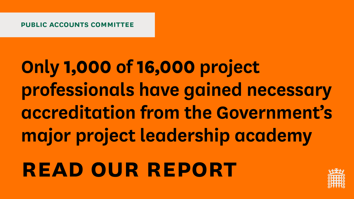 🚨 We've published a report into delivering value from government investment in major projects

🦺 Failure to build market capacity could result in higher prices for scarce skills

Read the full report ⬇️
publications.parliament.uk/pa/cm5804/cmse…