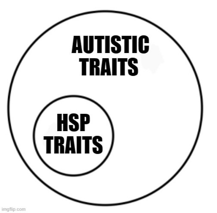 Autistic Lexicon Highly Sensitive Person (HSP) An *informal* diagnosis from the 90s describing “sensitive” people that didn’t conform to understandings of Autism at the time. HSP is now indistinguishable from being an Autistic person. Here is the Venn diagram of traits: