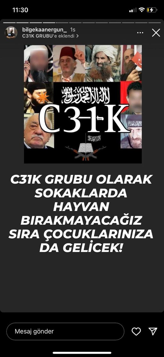 aleni bir sekilde bizim izlemeye bile dayanamadigimiz goruntuleri, acimadan hatta bundan keyiflenerek katlettikleri hayvanlari paylasmalarina ustune tehdit yağdırmaya devam etmelerine ragmen neden hâlâ tutuklanmiyorlar?
#c31ktutuklansın
#c31kterörörgütütutuklansın