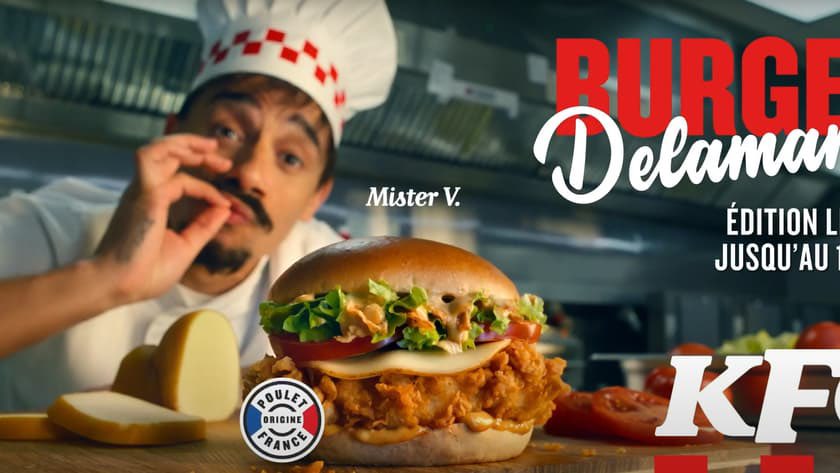 🇫🇷🍔 FLASH | 'Burger Delamama' : Mister V s'est allié avec KFC pour sortir trois recettes de burger, dont une végétarienne, disponibles du 15 mai au 11 juin prochain dans tous les KFC de France.