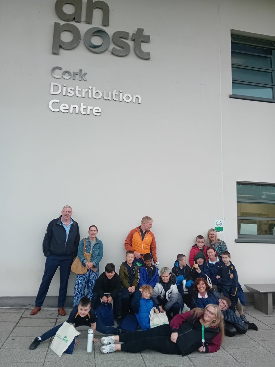 BITCdbeckingham's tweet photo. Boys from Morning Star NS enjoying an exciting site visit to @AnPostRS Distribution Centre. Postcards were written and sent, vans sat in and Great demo of how the post gets to the door. First class delivery thanks @AnPostRS @BITCIreland #timetocount https://t.co/IaU2PQqrII