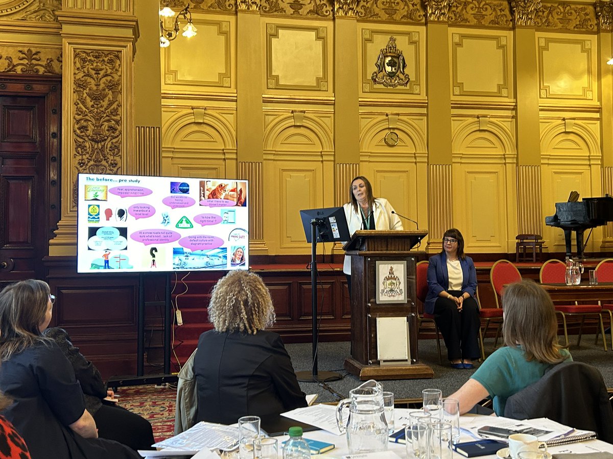 UofG Childhood Practice graduate and nursery head Tricia Mills highlighting  the value of study to create a culture of learning and equity in nursery.  @UofGEducation @AliJMitchHT @Doug_GCC @HermannssonK @EqualitiesEdGCC @Jane_Arthur_ @nursery_hilltop #LearningCity