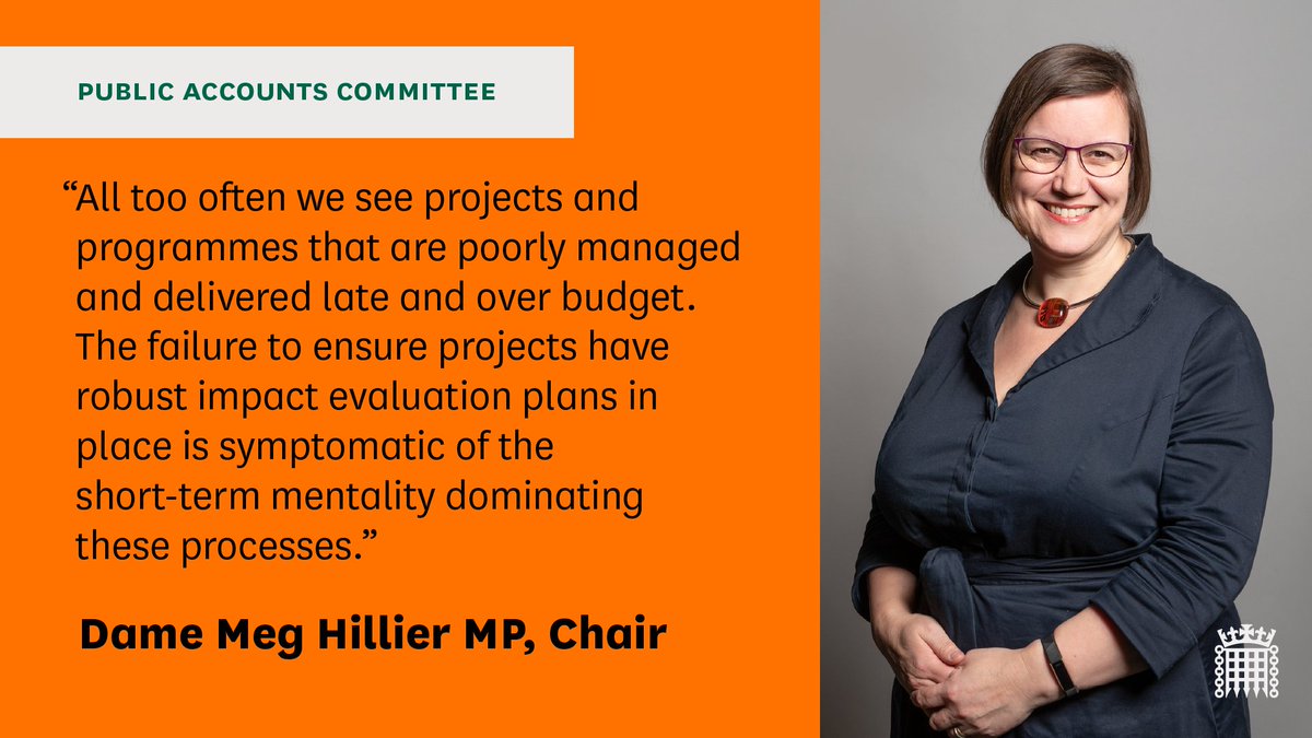 🗣️ PAC Chair, @Meg_HillierMP comments on our report into government investment in major projects 💬 The Government must encourage cross-departmental learning if we are to avoid repeating past mistakes Read the full report ⬇️ publications.parliament.uk/pa/cm5804/cmse…