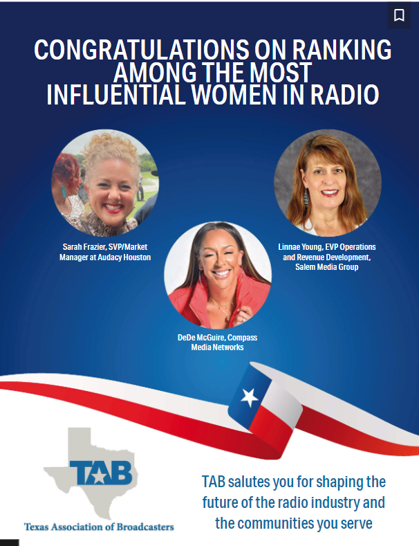 Congratulations to Linnae Young for being recognized among the Most Influential Women in Radio with both @RadioInk & @txbroadcasters! In addition, congratulations to Michelle Portner for also being recognized among the Most Influential Women in Radio by Radio Ink!