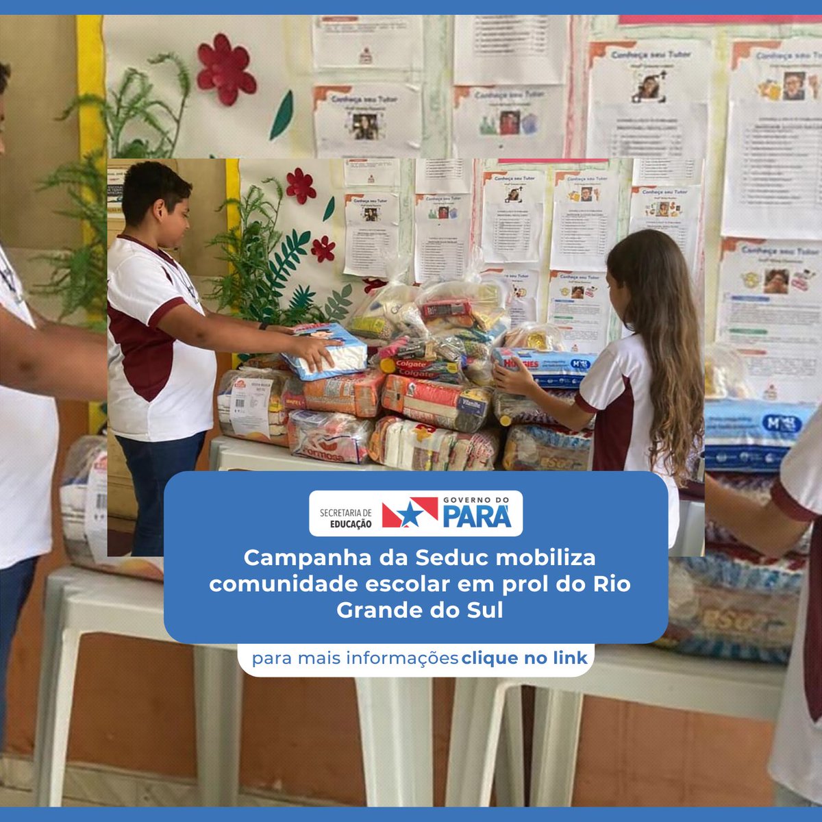 Promovida pela Seduc, campanha "A Educação do Pará Abraça o Rio Grande do Sul" segue até o dia 17 de maio em todas as escolas estaduais

agenciapara.com.br/noticia/54082/…