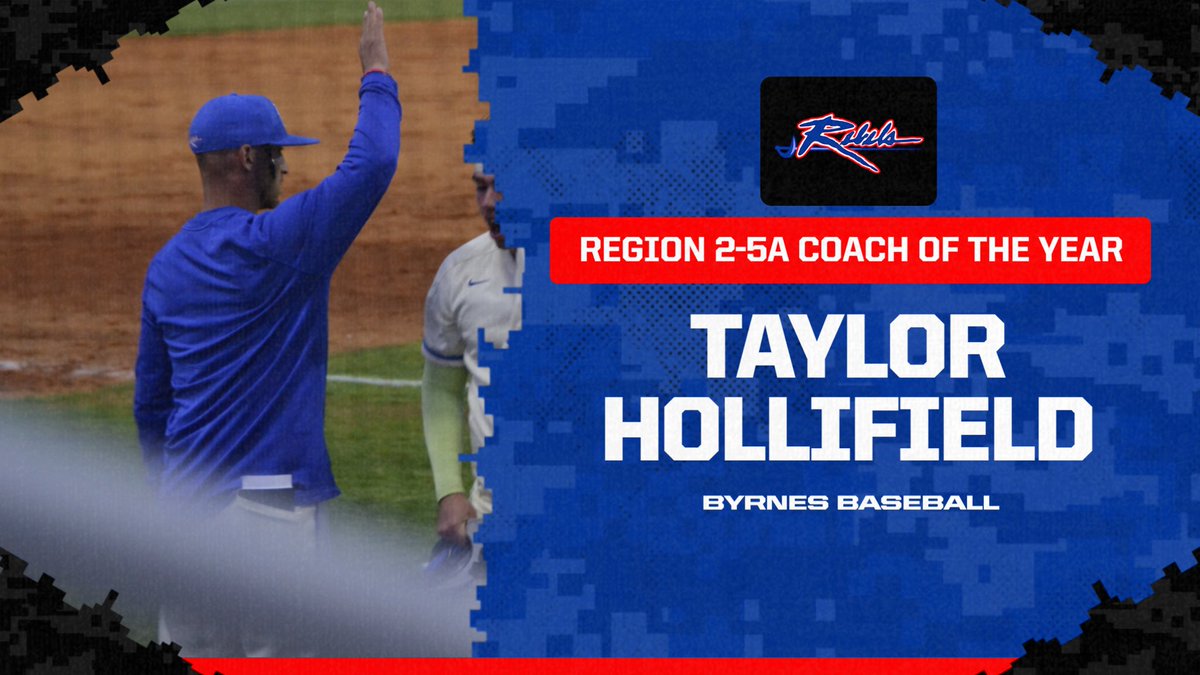 Byrnes Baseball (@byrnesbaseball) on Twitter photo And last but not least, congrats to our head coach <a href="/Hollifield643/">Taylor Hollifield</a> on being named the Coach of the Year in Region 2-5A!
#GoRebels And last but not least, congrats to our head coach <a href="/Hollifield643/">Taylor Hollifield</a> on being named the Coach of the Year in Region 2-5A!
#GoRebels