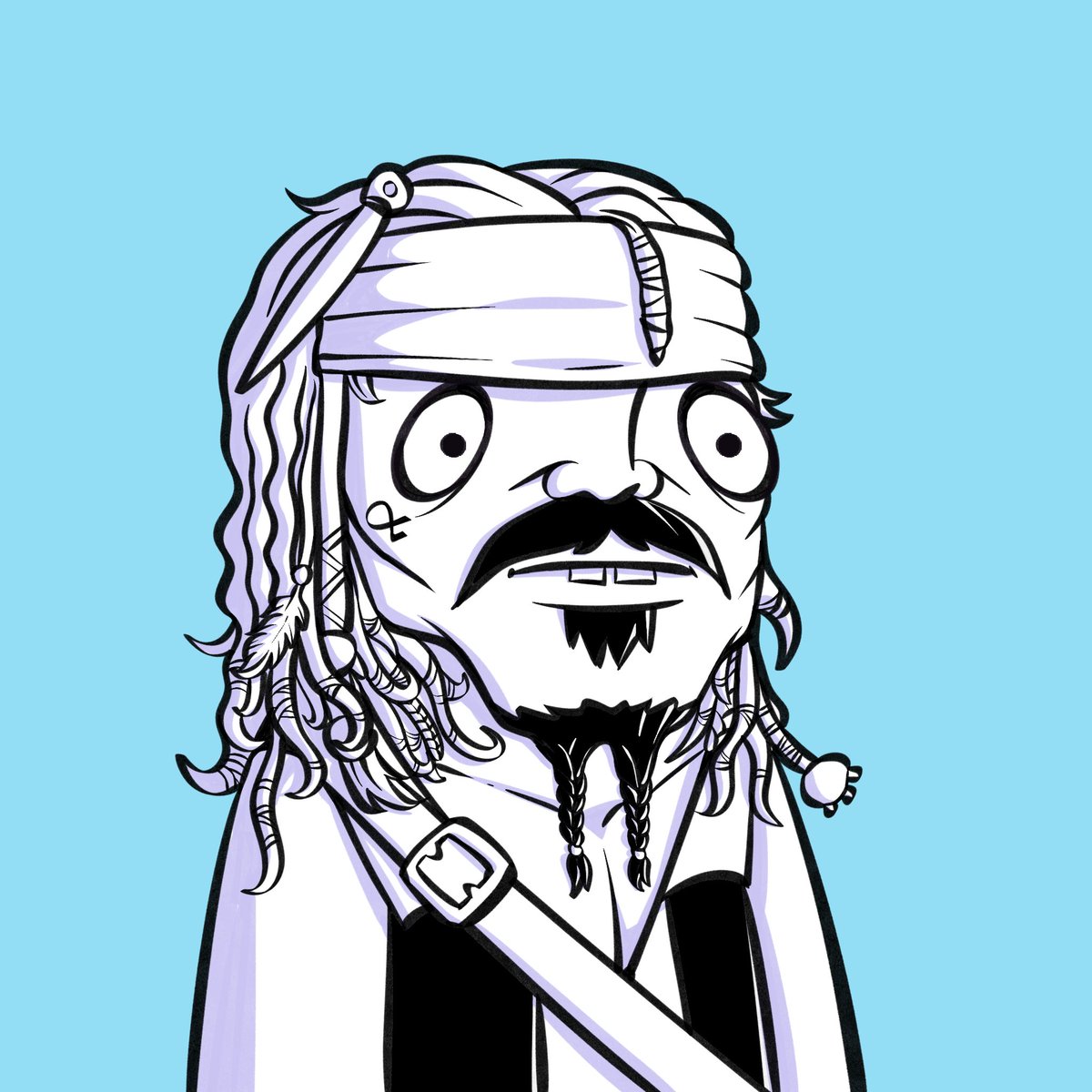 Unveiling Alfa Frens #29

'Jack Barrow'
Owned by- <a href="/AYEterminator/">Behemoth</a> 

Art Concept Breakdown-
- Built LinkedIn for Somalian Pirates,
- They call his portfolio 'The Black Spot' because it may never see light again,
- Moonlights as a mop at Grimes Pub.