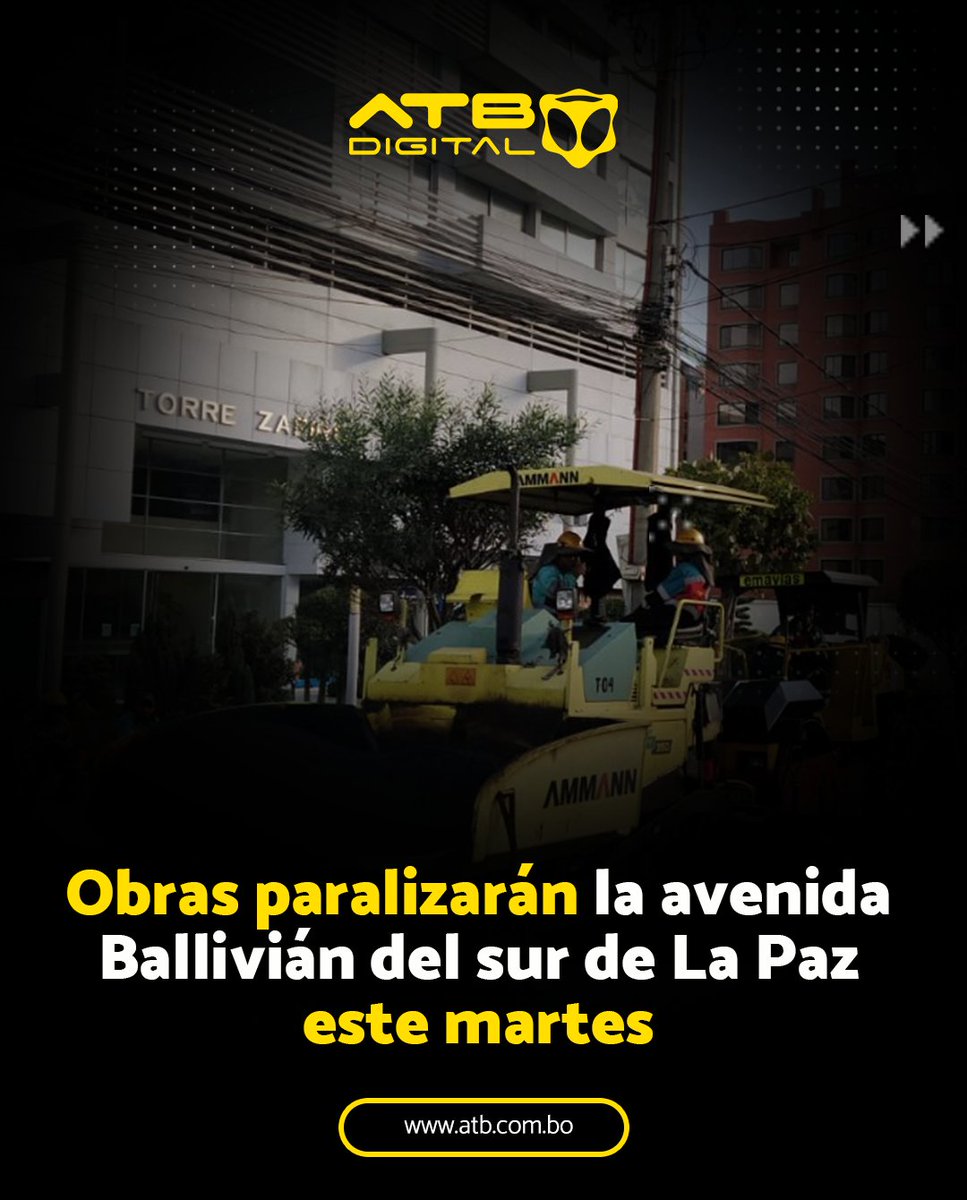 Tome sus previsiones, la Alcaldía de La Paz anunció el cierre de un tramo de la avenida Ballivián, en la zona Sur, debido a obras de asfaltado. Esta vía troncal conecta a Calacoto y es altamente concurrida por el transporte público y particular.

#ATBDigital #ATBNoticias