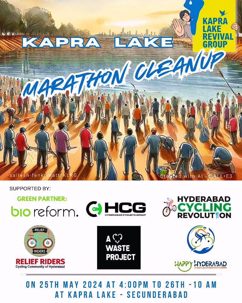 🌺❤️ Our City #Hyderabad was #CityOfLakes and now it is not. But, atleast we need to make sure our children are drinking good water. Blessing in disguise- Kapra Lake is dried up and now is the opportunity for us to remove Plastics from the lake land. We can save ourselves and