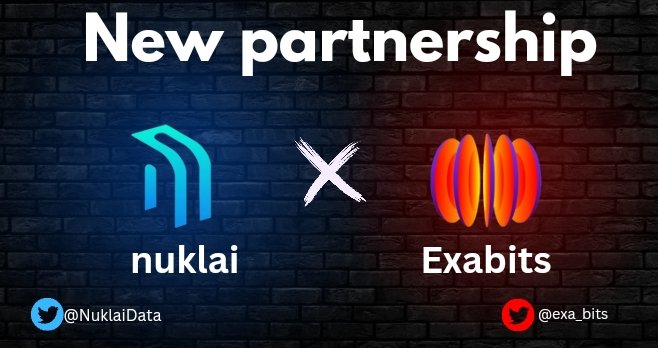 Hello nuklaians 👥 Nuklai is partnering with Exabits. This partnership aims to expand compute and data availability, empowering AI developers at all levels to push boundaries 🪜. #smartdata #nuklai $NAI #exabits @NuklaiData @exa_bits