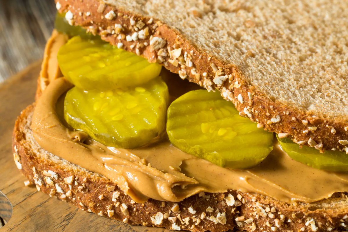 Peanut butter and pickle sandwich Have you ever tried this classic combo?