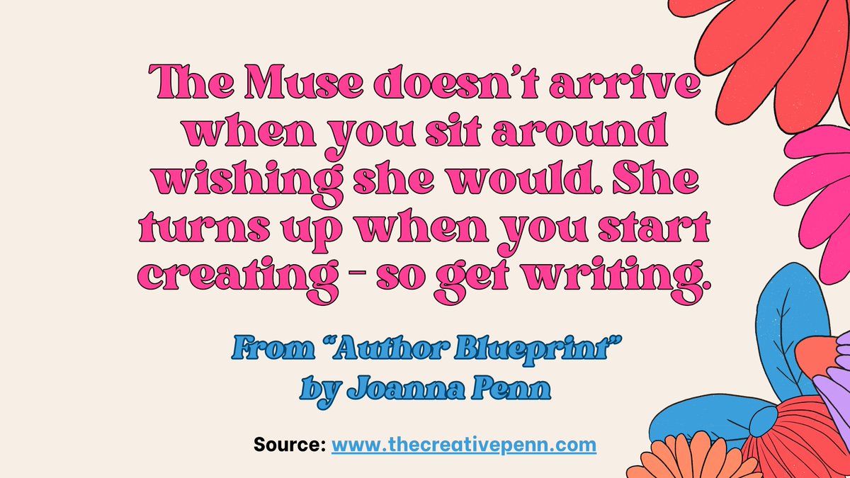 Don’t wait for inspiration; create it!  Let Joanna Penn’s wisdom ignite your creative flame. The Muse doesn’t linger in the realm of wishes but eagerly awaits you in the act of creation. So, don’t hesitate, don’t procrastinate; pick up your pen and start writing. #writinglife