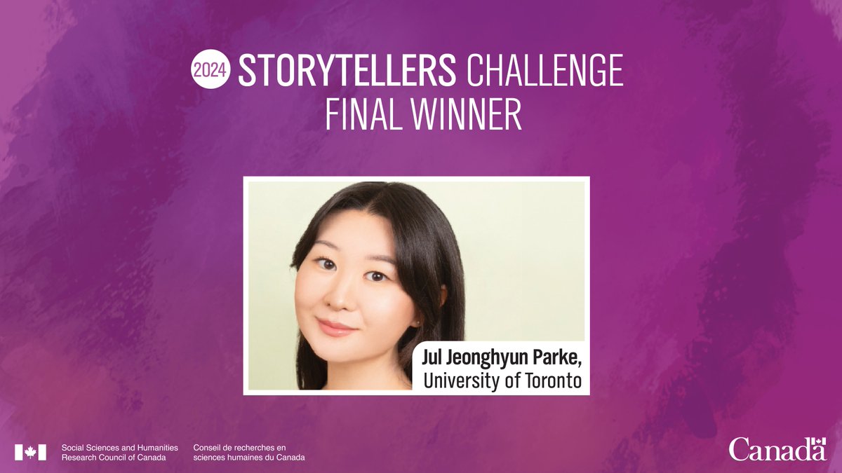 SSHRC (@sshrc_crsh) on Twitter photo ⭐Congrats to Jul Jeonghyun Parke of <a href="/UofT/">University of Toronto</a>, a winner in the #SSHRCStorytellers Challenge! Watch <a href="/Julladonnaa/">Jul Jeonghyun Parke</a>’s winning submission: youtu.be/SYJK4k5qQAc?si… ⭐Congrats to Jul Jeonghyun Parke of <a href="/UofT/">University of Toronto</a>, a winner in the #SSHRCStorytellers Challenge! Watch <a href="/Julladonnaa/">Jul Jeonghyun Parke</a>’s winning submission: youtu.be/SYJK4k5qQAc?si…
