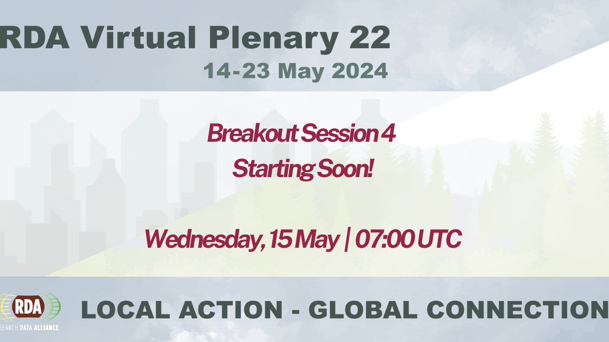 Happy Day 2 of VP22!  We have a full day planned ahead of us, starting with Breakout 4 at 07:00 UTC.  Topics include repositories, data versioning & a joint session hosted by RDA in Ireland & the FAIRsharing Registry Working Group. #RDAPlenary bit.ly/3W1PLib