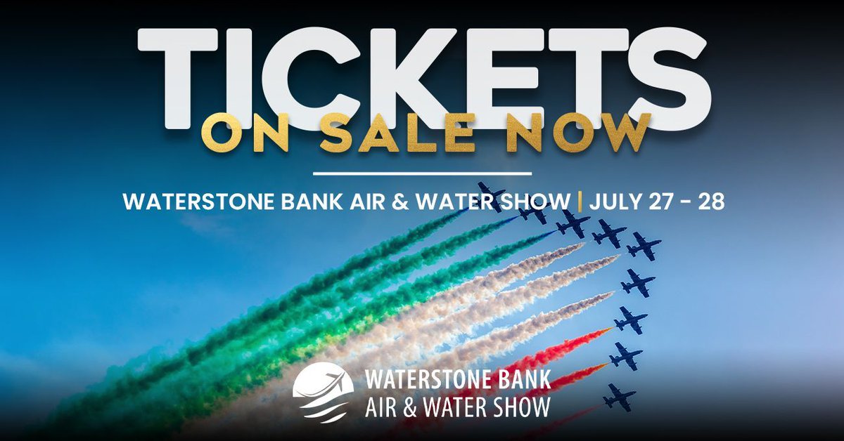 The 2024 @WaterStoneBank Air & Water Show has been cleared for takeoff!

📅 July 27 & 28
✈ Featuring the Italian Air Force #Aerobatic Team, Frecce Tricolori
🎟 Get your tickets today: etix.com/ticket/v/23657…

View the 2024 performer lineup:
🔗 mkeairwatershow.com/performers