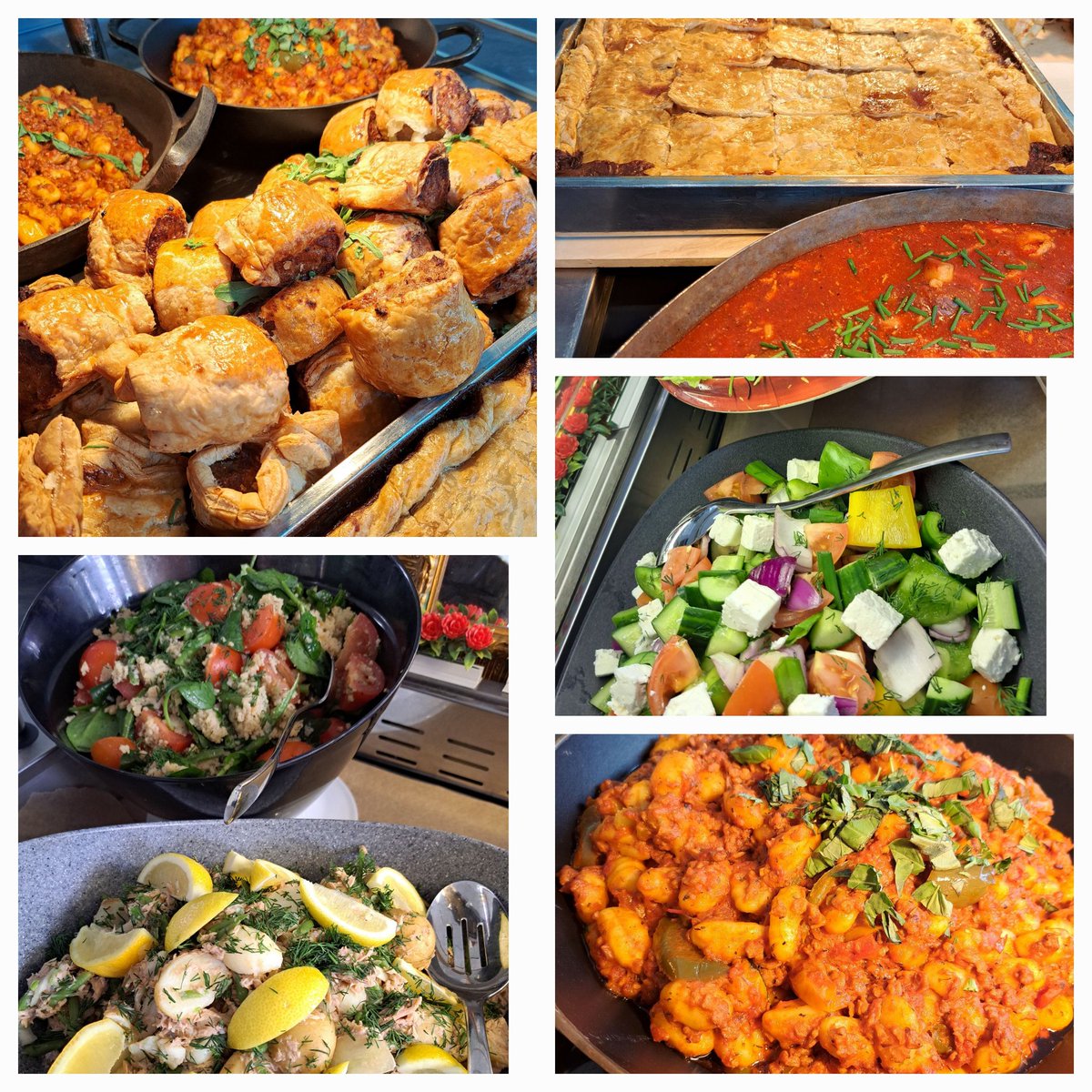 Todays lunch @Greshams_School senior Homemade sausage rolls and beef and vegetables pie chicken in white wine and tomato sauce and Gnocchi Bolognaise @Greshamshead @HowsonHelen @HolroydHowe