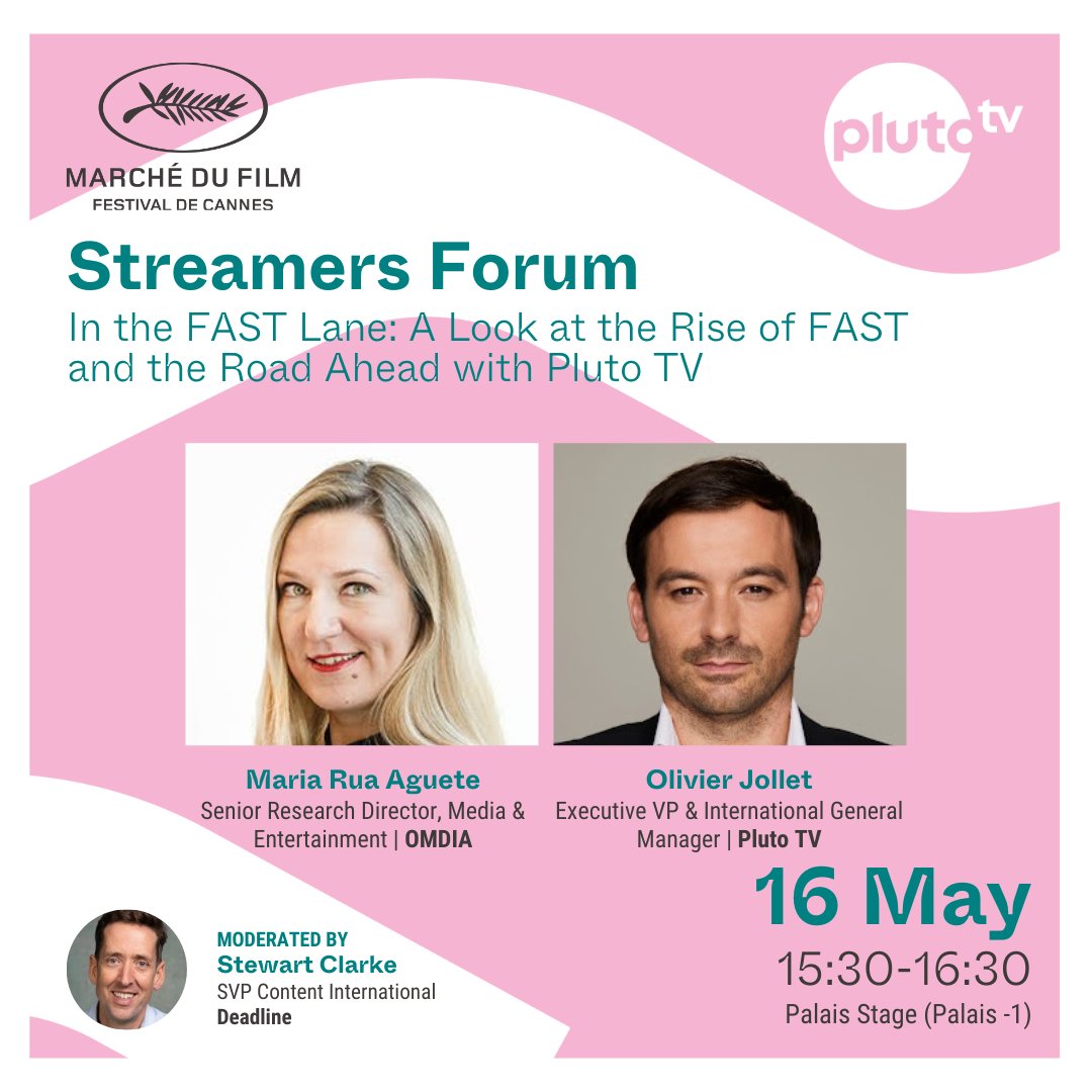 We're thrilled for @maria_aguete, who will be speaking at @mdf_cannes this Thursday! Don't miss this session as she presents #Omdia's latest #FAST #research in celebration of @PlutoTV's decade of success. Find out more: pages.omdia.informa.com/meet-omdia-at-… #Cannes2024 #streaming #film #media