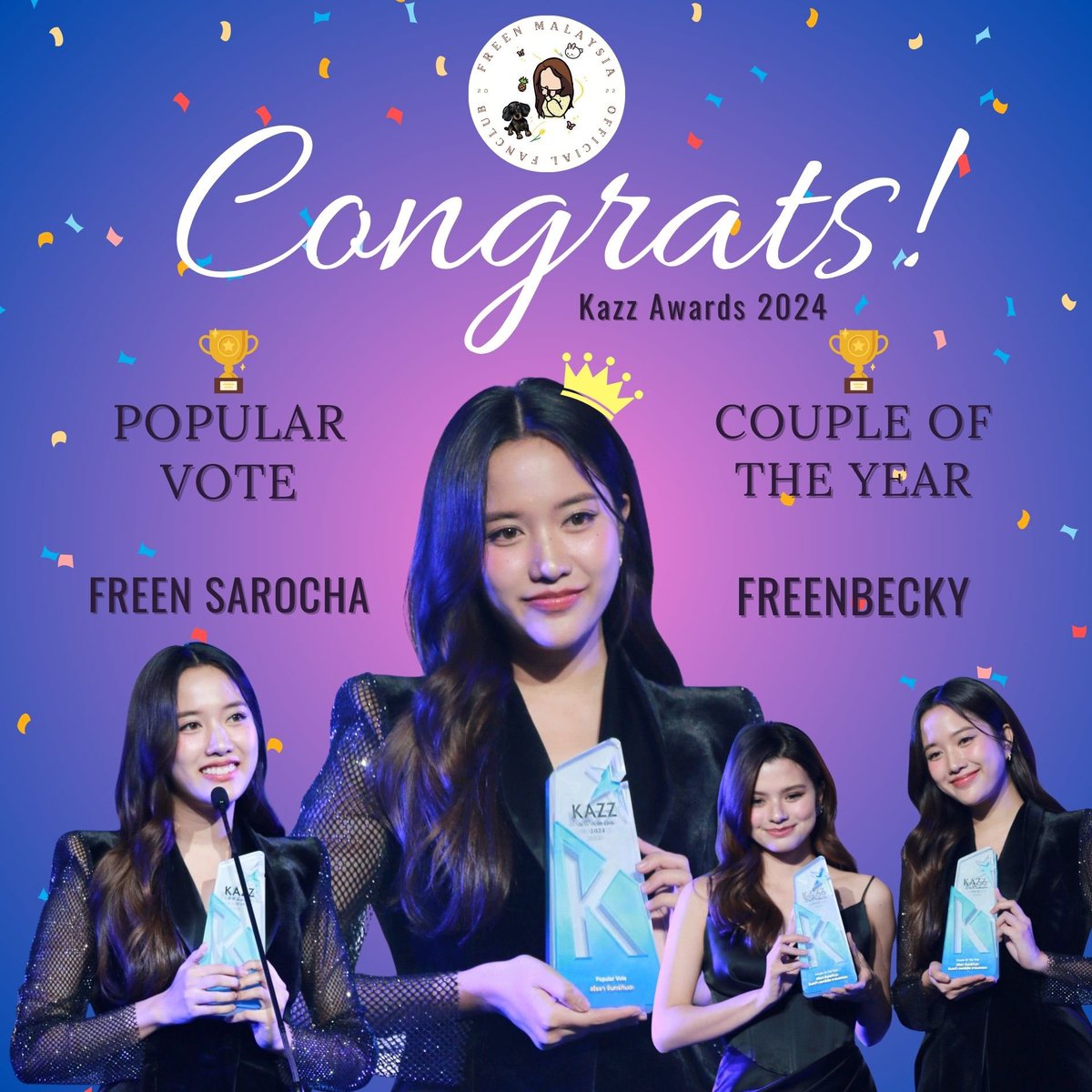 Congratulations to our star🎉💖🤩 Winning Popular Vote & Couple of the Year with Becky🥰✨ SAROCHA REBECCA IN KAZZ #KazzAwards2024xFreenBecky #srchafreen