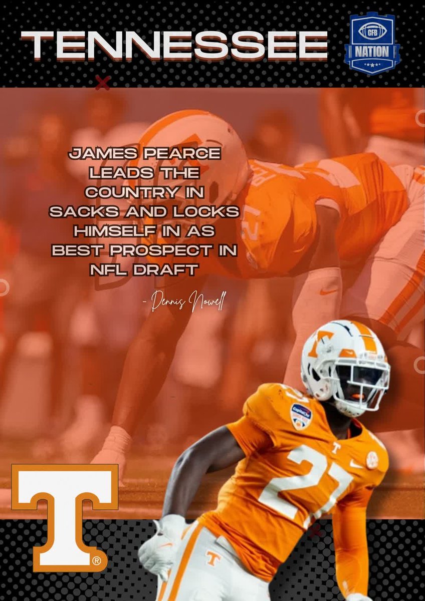Check Out These Sizzling Hot Takes From Our Guy @DNow06

2️⃣5️⃣ Smoking Statements That Could Get You Hot Under The Collar One Way Or Another!

21 of 25: 'James Pearce leads the country in sacks and locks himself in as best prospect in NFL Draft'

#Tennessee #GoCFB #GoVols