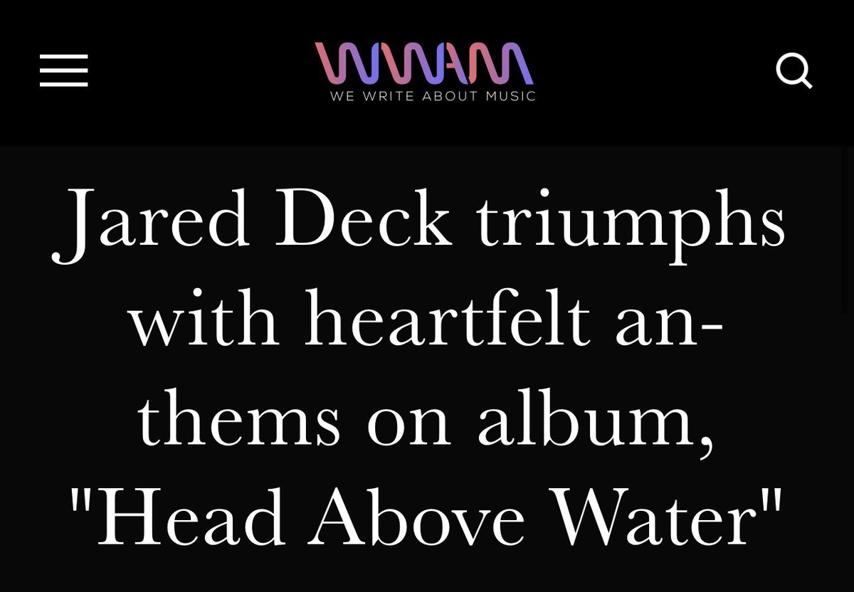 “With Head Above Water, Jared Deck proves why he is a force to be reckoned with in the world of Americana. His ability to blend heartfelt storytelling with soul-stirring melodies is nothing short of astounding, leaving listeners inspired and uplifted.” wewriteaboutmusic.com/reviews/jared-…